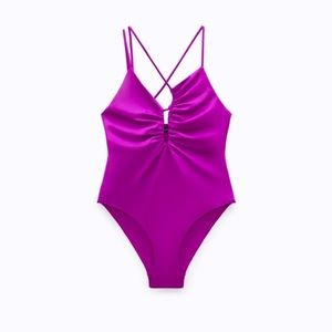 ZARA RUCHED SWIMSUIT